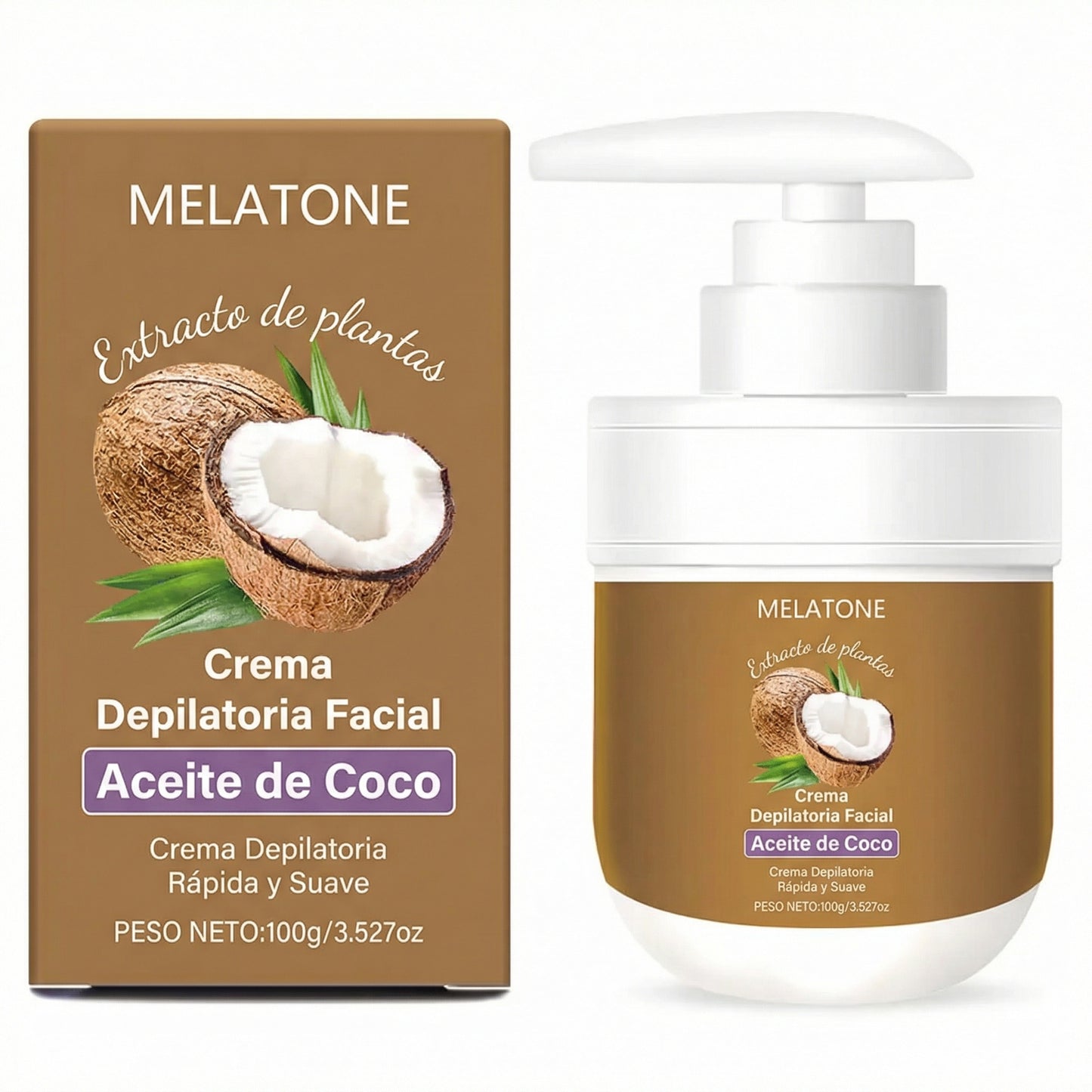 Melatone® Crema Removedora de Vellos Con Aceite De Coco